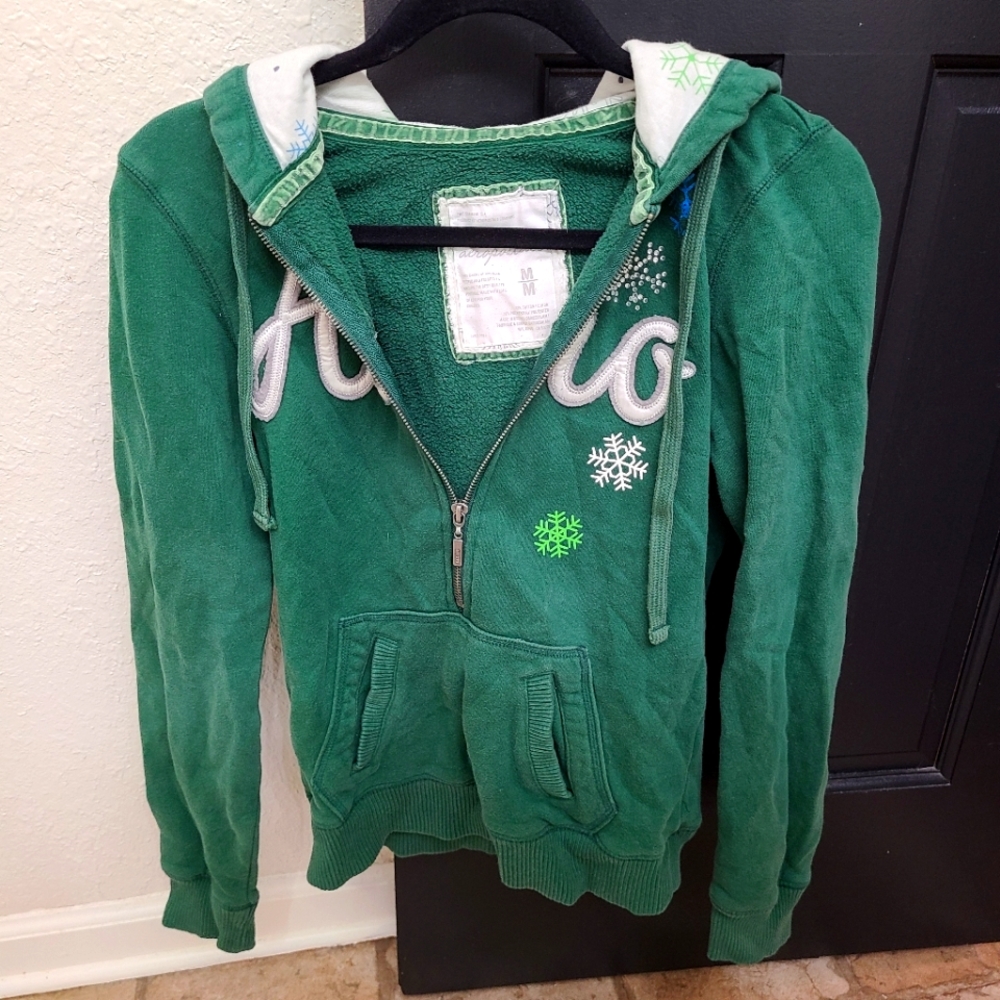 Aeropostale 3/4 zip Winter Hoodie Medium